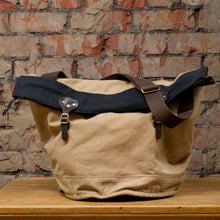 Load image into Gallery viewer, Canvas Tan Cylinder Bottom Tote Large (RE-S003)