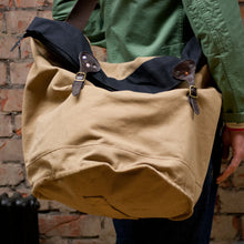 Load image into Gallery viewer, Canvas Tan Cylinder Bottom Tote Large (RE-S003)